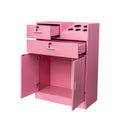 Locking Beauty Salon Storage Cabinet Hair Dryer Holder Stylist Equipment Drawer Pink Mdf