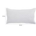 Kahn Hand Quilted Lumbar King Size Pillow Sham, Self Binding, Matte White White Fabric