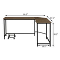 Oak And Black L Shape Computer Desk Black Brown Casters Or Wheels Computer Desk Modern L Shape Wood Metal