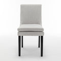 Modern Dining Chairs Set Of 2, Upholstered Kitchen & Dining Room Chairs With Solid Wood Legs,Tufted Linen Fabric Chairs For Living Room, Restaurant Light Gray Linen