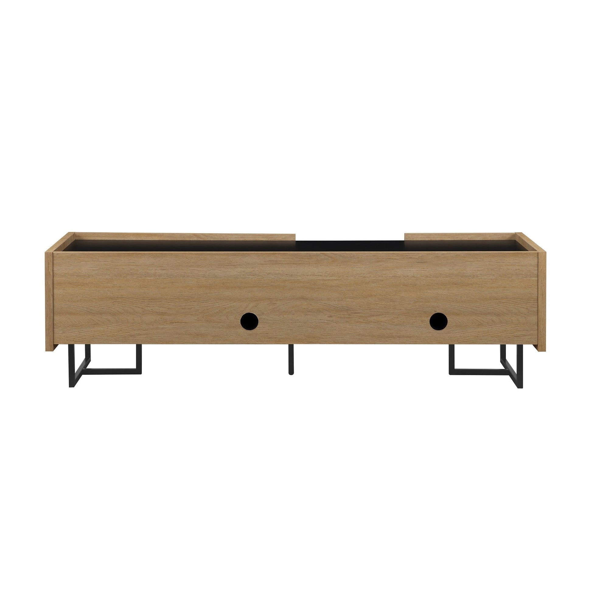 Contemporary Low Profile Tv Stand For Tvs Up To 65 Inches Coastal Oak Light Brown 60 69 Inches Mdf Mdf