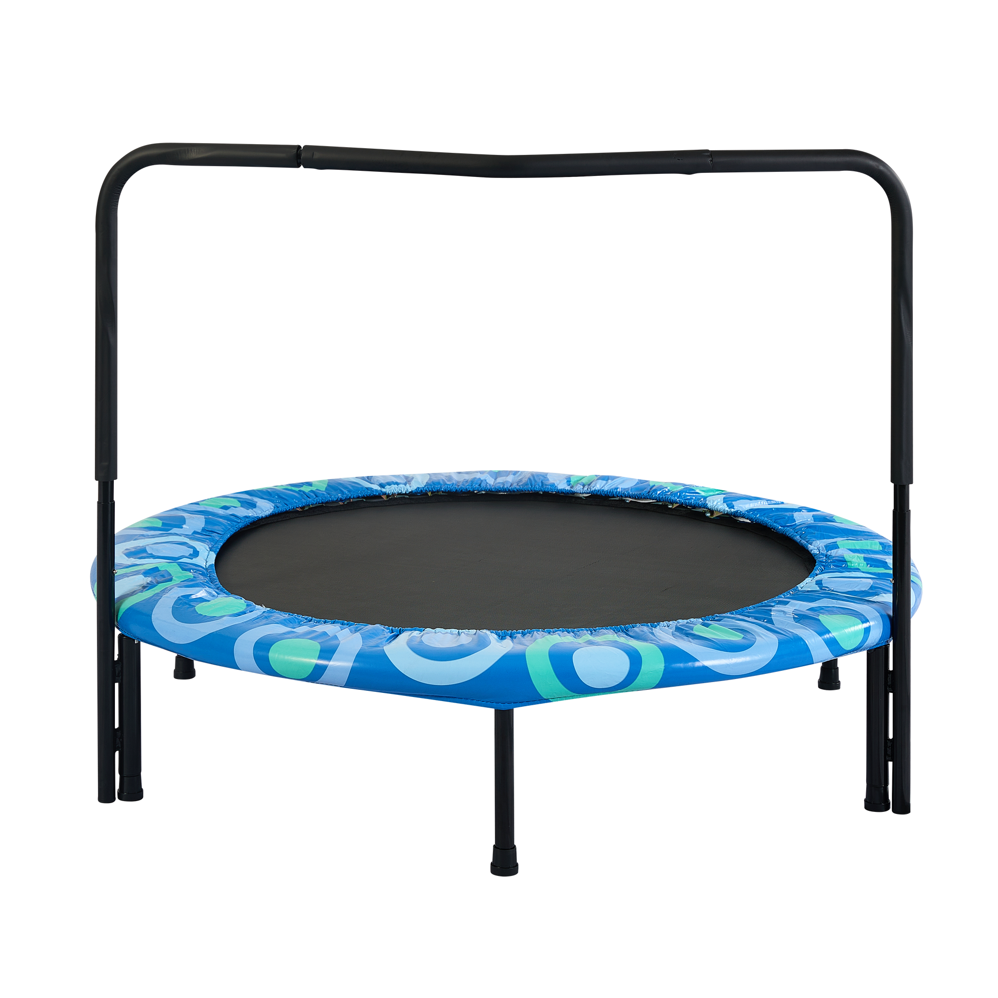 Xtp002 Assembled Children'S Trampoline Happy Expression Outdoor And Indoor For Kids Age 3 7 Blue Steel