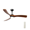 60 Inch 3 Blade Solid Wood Ceiling Fan Light Walnut American Design Solid Wood