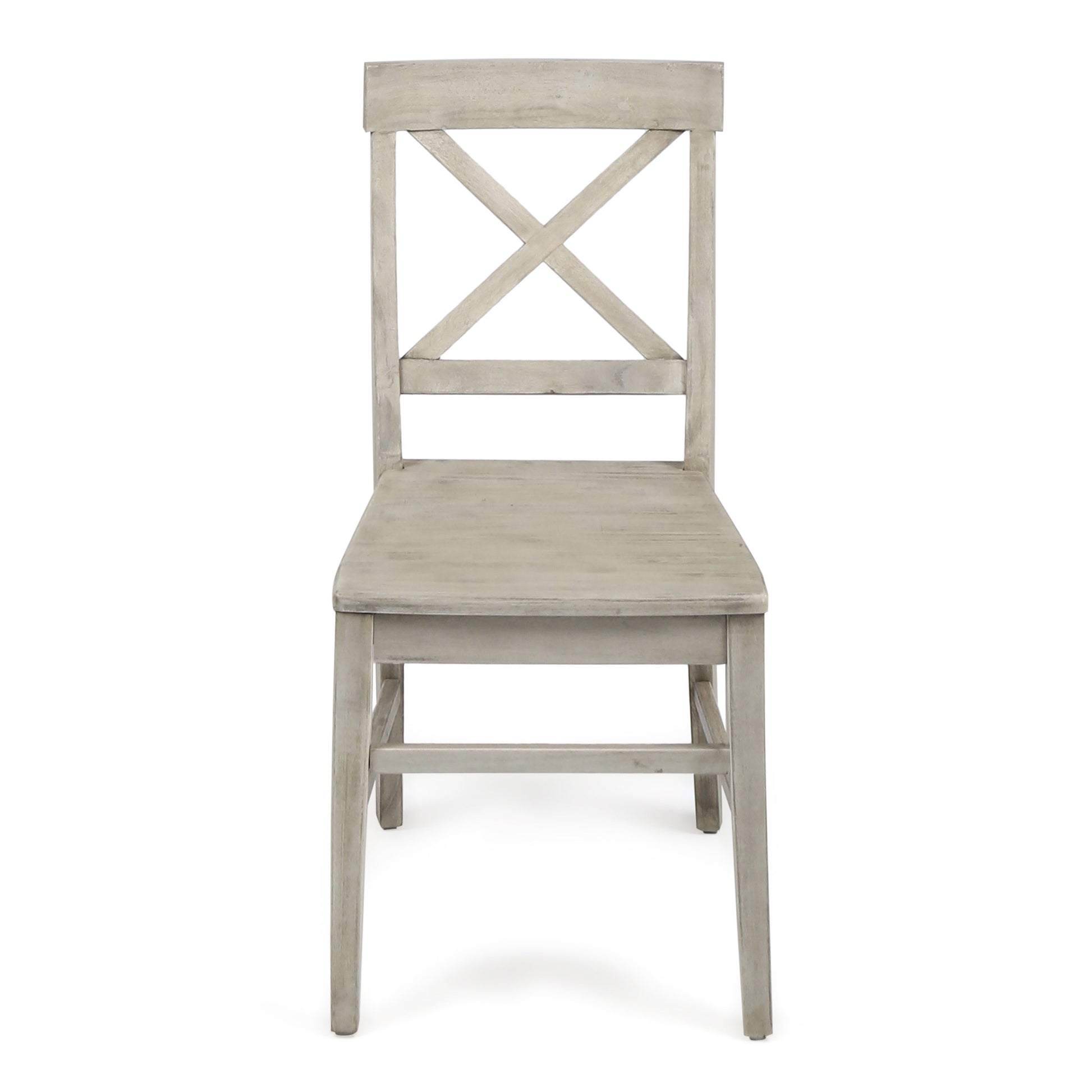 Roshan Farmhouse Acacia Wood Dining Chairs, Light Grey Wash Set Of 2 Grey Acacia Wood