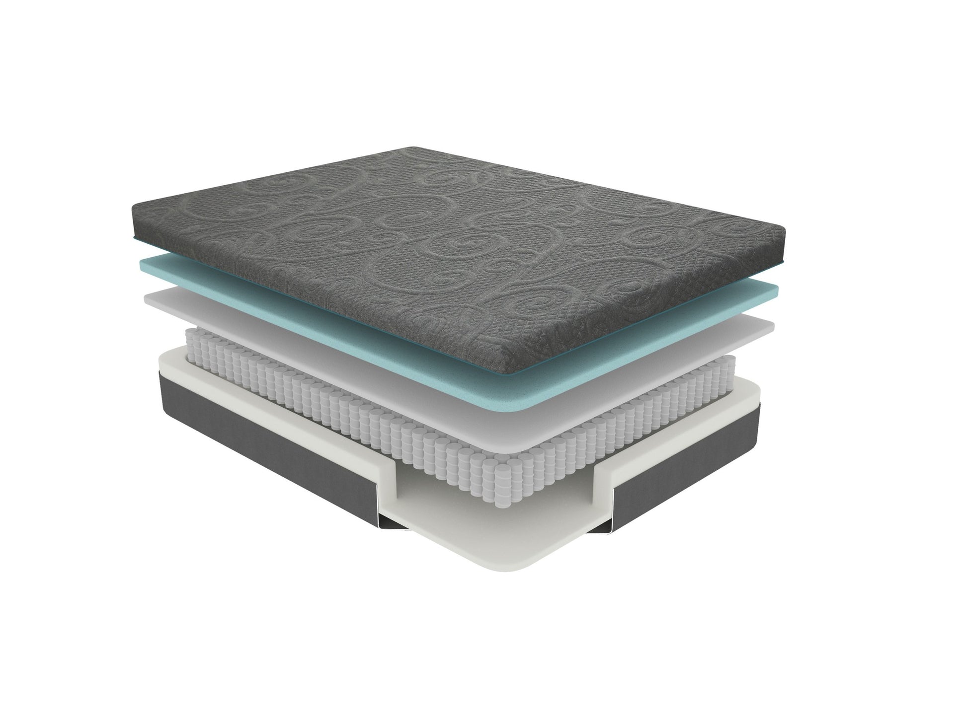 8" Twin Size Bed Mattress Gel Infused Memory Foam Hybrid Mattress, Dark Gray, Mattress In A Box, Firm Comfort Mattress Dark Gray Bedroom Foam Spring Twin