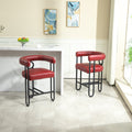 Coolmore Bar Stools Set Of 1, Modern Bar Stool With Back, Black Metal Frames, Upholstered Bar Stools For Kitchen Island, Pub, Club Wine Red Pu Wine Red Primary Living Space Foam Pu