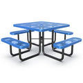 Square Outdoor Steel Picnic Table 46