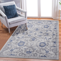 8X10 Blue Silver Oriental Non Shedding Living Room Bedroom Dining Home Office Stylish And Stain Resistant Area Rug Blue Polyester