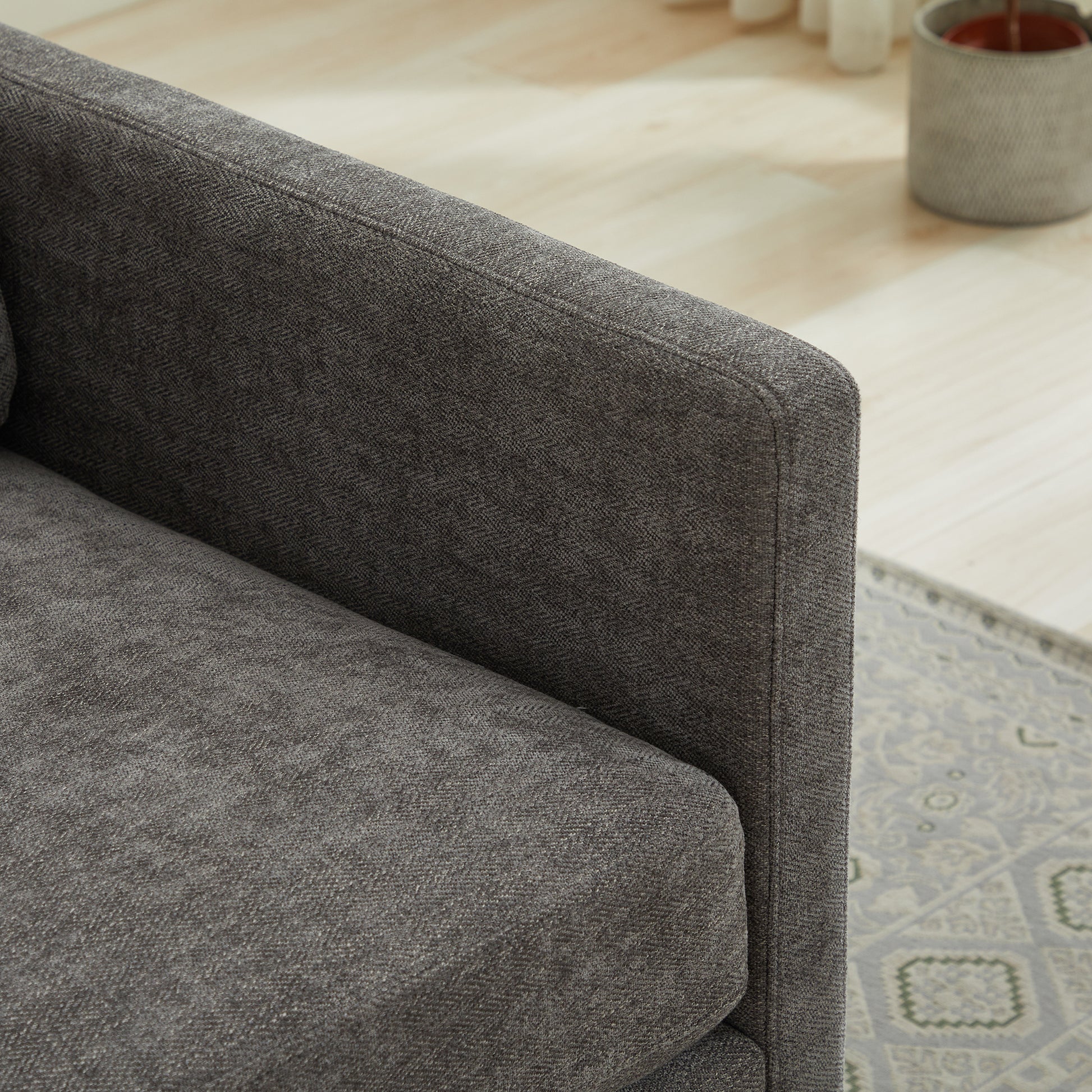 30.7"W Square Upholstered Swivel Accent Chair And Comfy Accent Single Sofa Chair, 360 Degree Club Chair, Lounge Armchair For Living Room Bedroom Apartment Nursery. Charcoal Charcoal Chenille