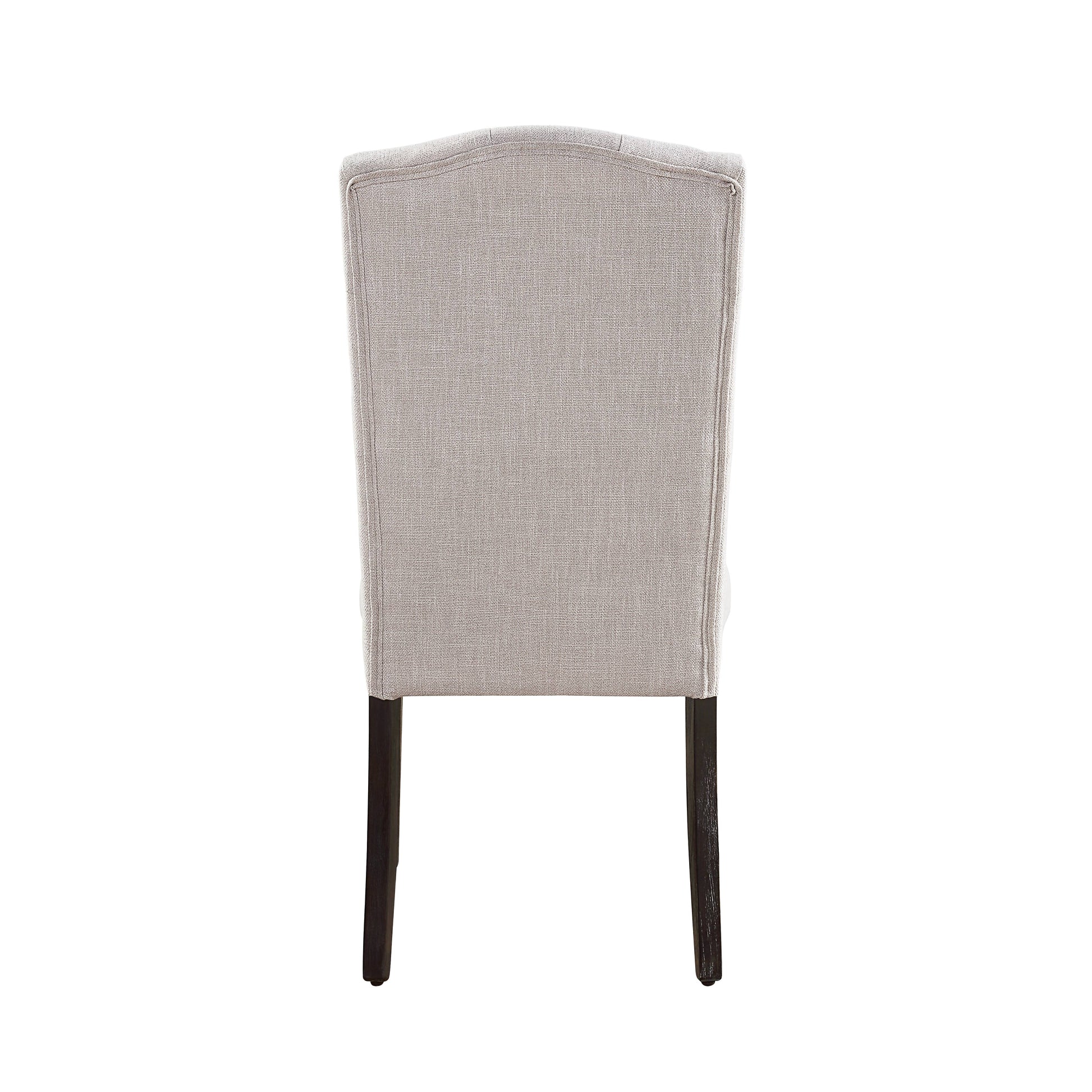 Gerardo Beige Linen & Weathered Espresso Dining Chair Set Of 2 Beige Linen