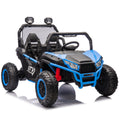 24V Two Seater Kids Ride On Utv W Parents Control,400W Super Power,Four Wheel Suspension,Led Light With Rear Searchlight,Bluetooth,Mp3,Music,Rear Storage Space,Speeds 3.73 4.97Mph For Kids Aged 3 . Blue 50 99 Lbs Polypropylene