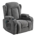 Power Lift Recliner Chair Recliners For Elderly With Heat And Massage Recliner Chair For Living Room With Infinite Position And Side Pocket,Usb Charge Port Grey Grey Power Push Button Soft Heavy Duty Cotton Wood Metal