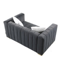 A Modern Channel Sofa Take On A Traditional Chesterfield,Grey Color,Seater Grey Velvet 2 Seat