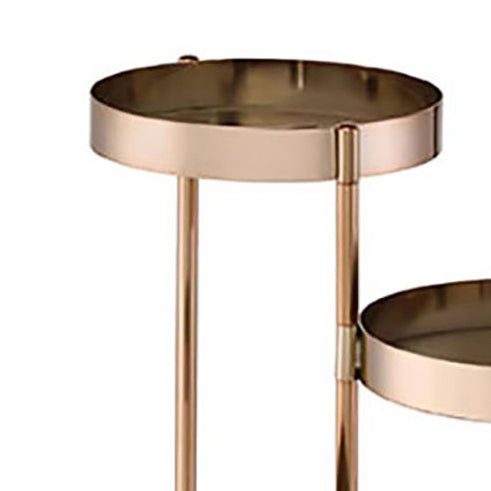 Gold Plant Stand With 3 Open Storage Compartment Gold Modern Metal