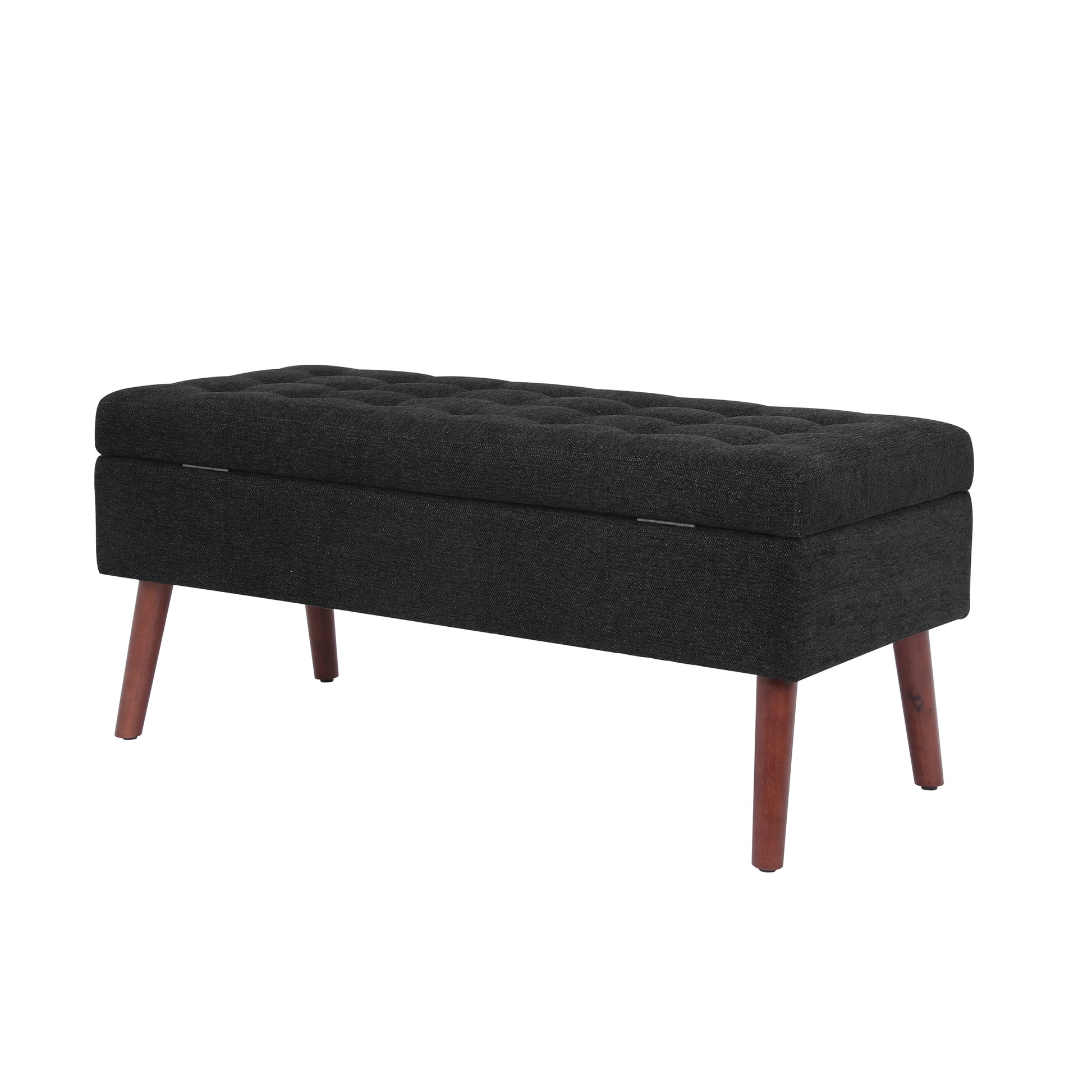 Storage Bench With Storage Bench For Bedroom End Of Bed Bench Foot Of Bed Bench Entryway Bench Storage Ottoman Bench 43.7" W X 18.1" D Black Linen Bench Black Flip Top Linen