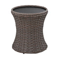 K&K 5 Pieces Outdoor Patio Furniture Set With Pet House Cool Bar And Retractable Side Tray, Rattan Wicker Patio Swivel Rocking Chairs Set Of 2 With Ottomans For Backyard, Porch, Balcony, Beige Yes Rocker & Glider Brown Beige Seats 2 Weather Resistant