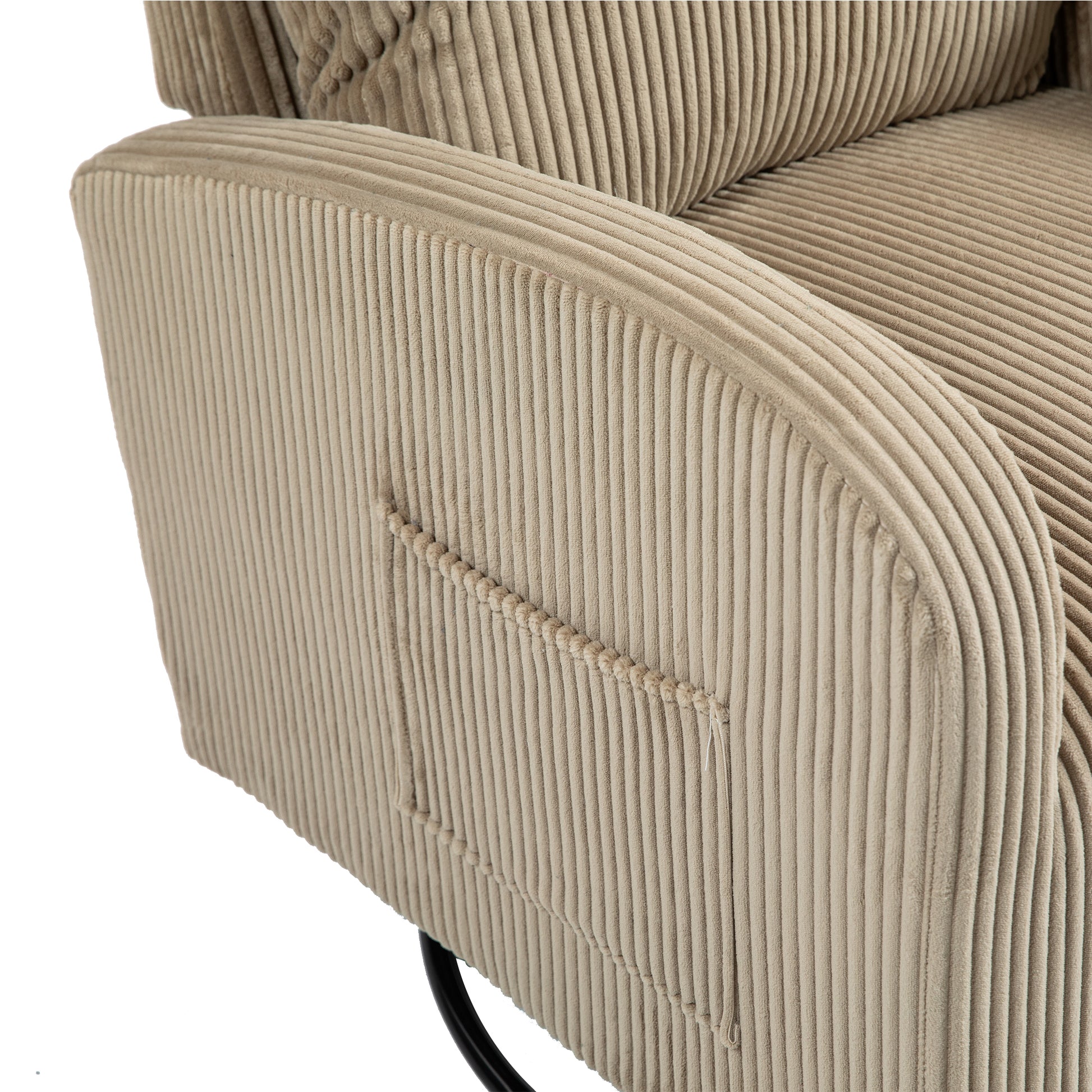 Jiada Upholstered Swivel Glider.Flannel Fabric.Rocking Chair For Nursery In Light Brown.Modern Style One Left Bag Light Brown Primary Living Space Foam Fabric Metal