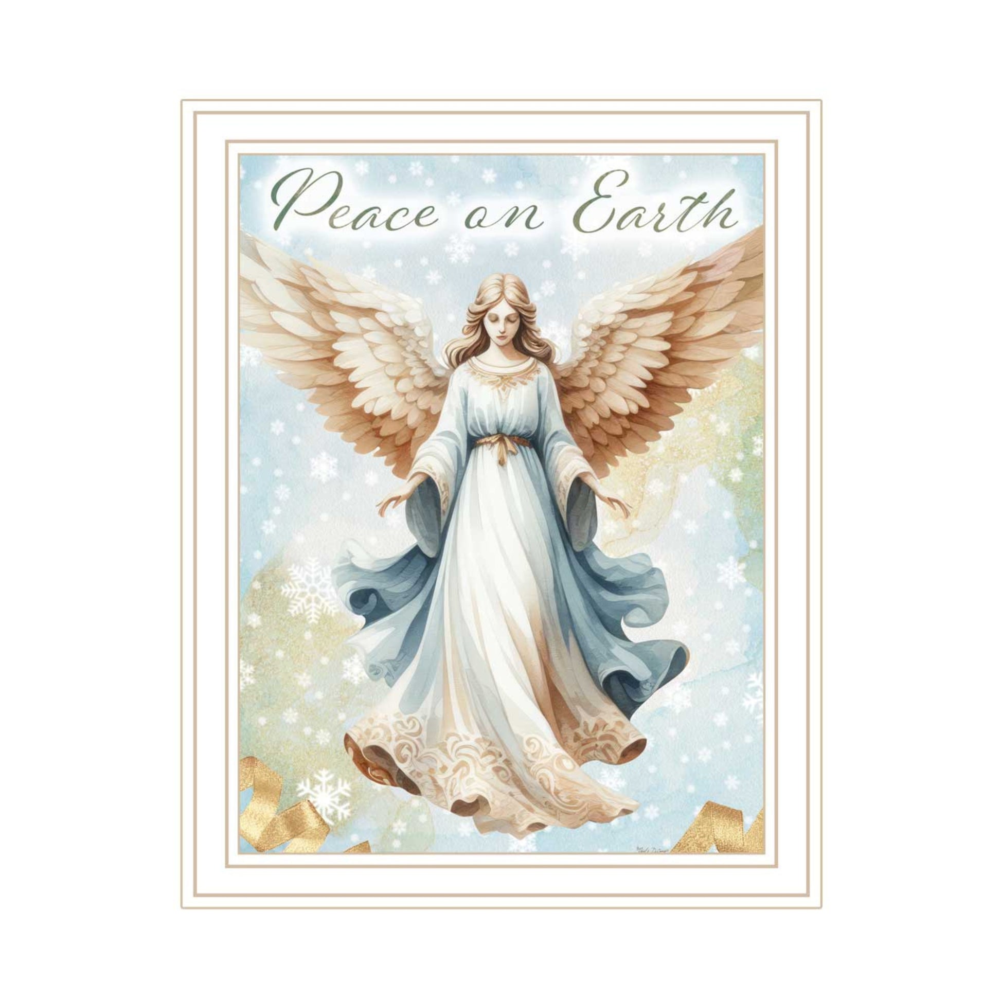 2 Piece Vignette Angels We Have Heard On High White Framed Wall Art For Living Room, Holiday Wall Art Print For Home Decor, Bedroom Wall Art By Nicole Decamp Multicolor Wood Paper
