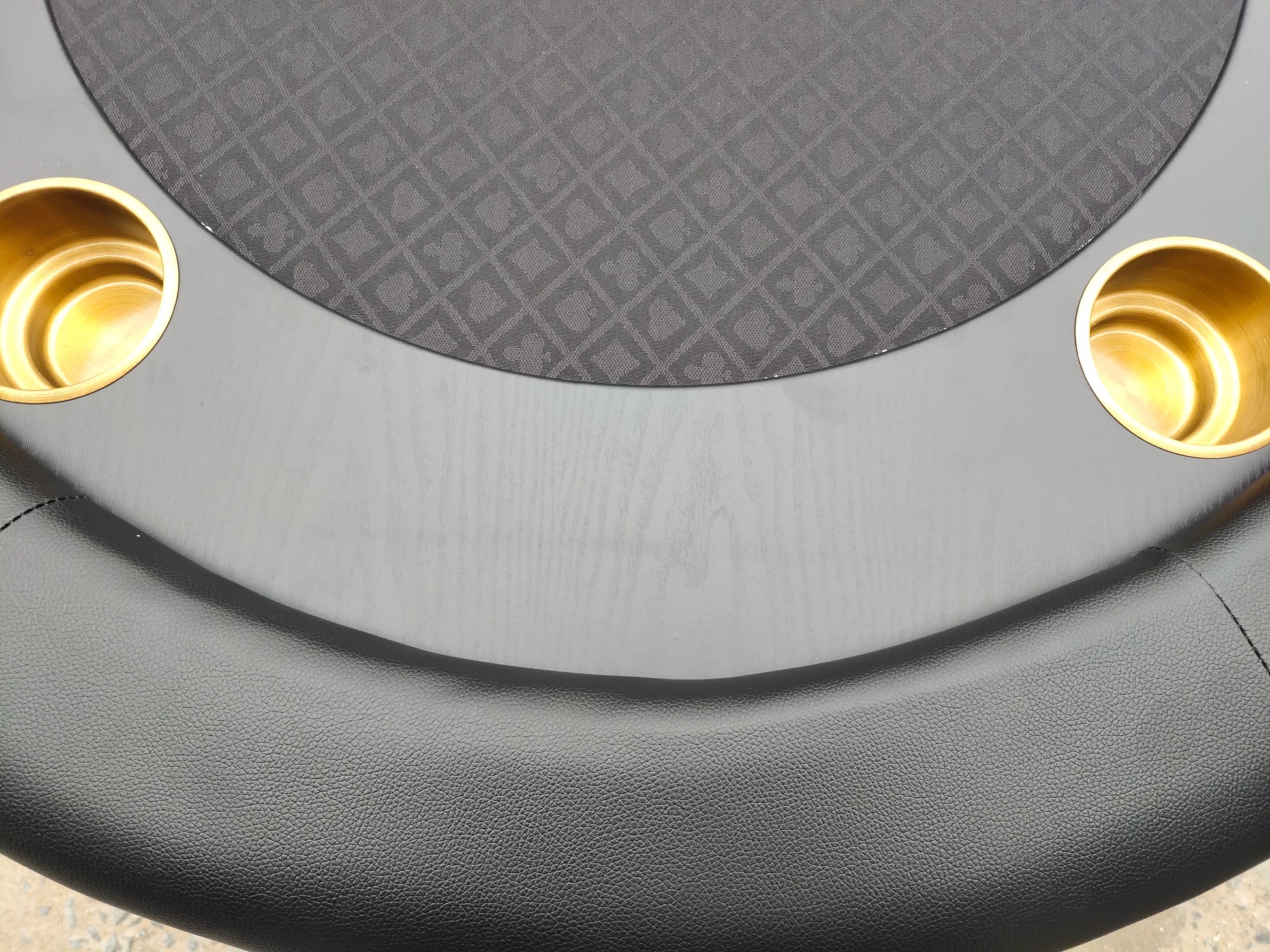 Ino Design 96" Elite Oval Dark Knight Waterproof Felt Poker Table Top Only Black Black Modern Mdf