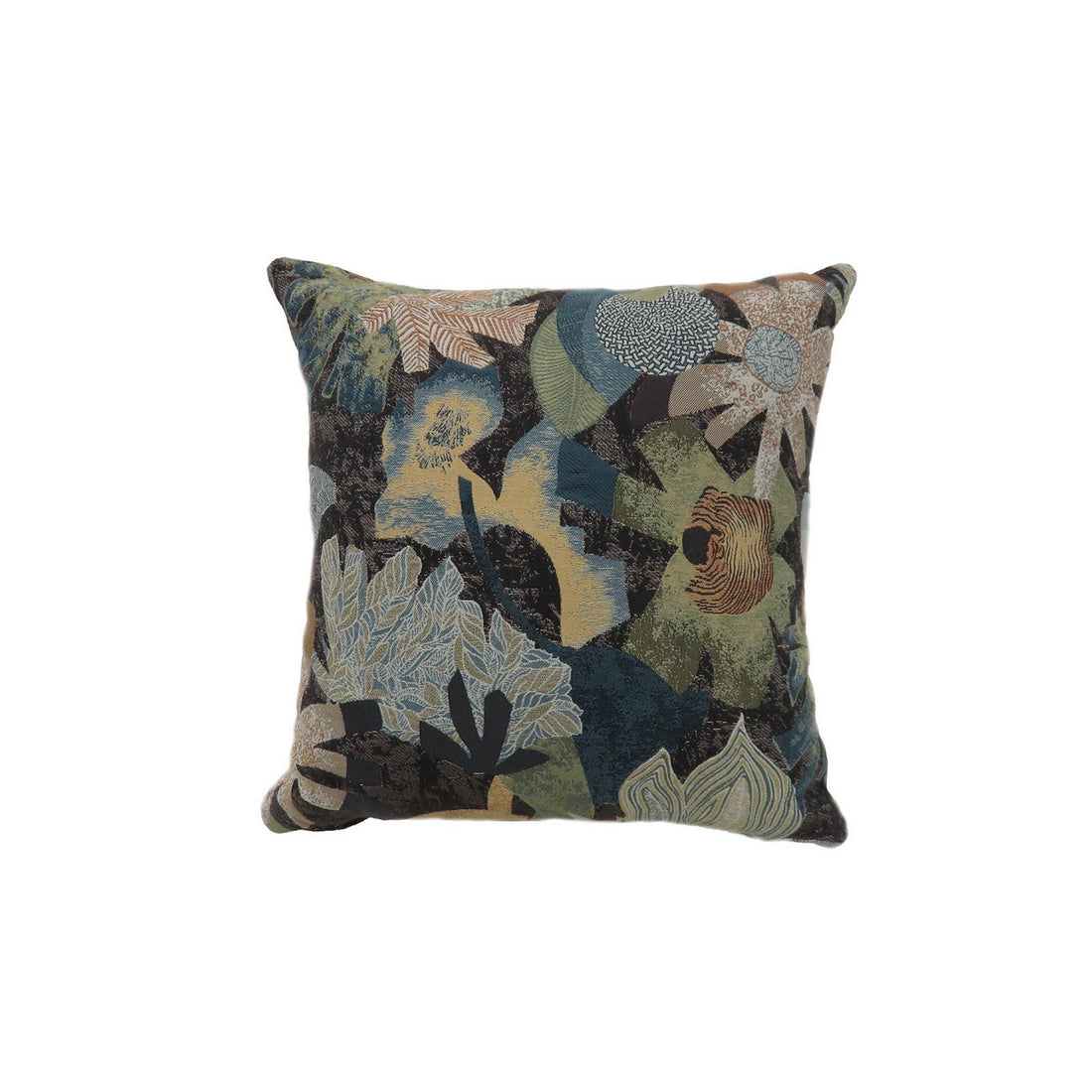 Contemporary Style Floral Designed Set Of 2 Throw Pillows, Multicolor Multicolor Polyester