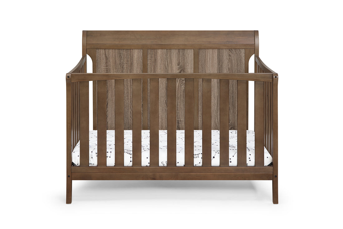 Shailee 4 In 1 Convertible Crib Brown Brown Stone Brown Wood