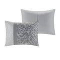 Embroidered 8 Piece Comforter Set Grey Queen Queen Grey Polyester