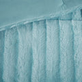 Faux Fur Comforter Mini Set King Teal Blue Polyester