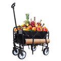 Minimeetall Multi Use Bag,Collapsible Foldable Wagon Cart Beach Wagon Heavy Duty Utility Cart Utility Wagon Grocery Cart For For Camping 3Pcs Plastic Liner Bag Coverblack Black Steel