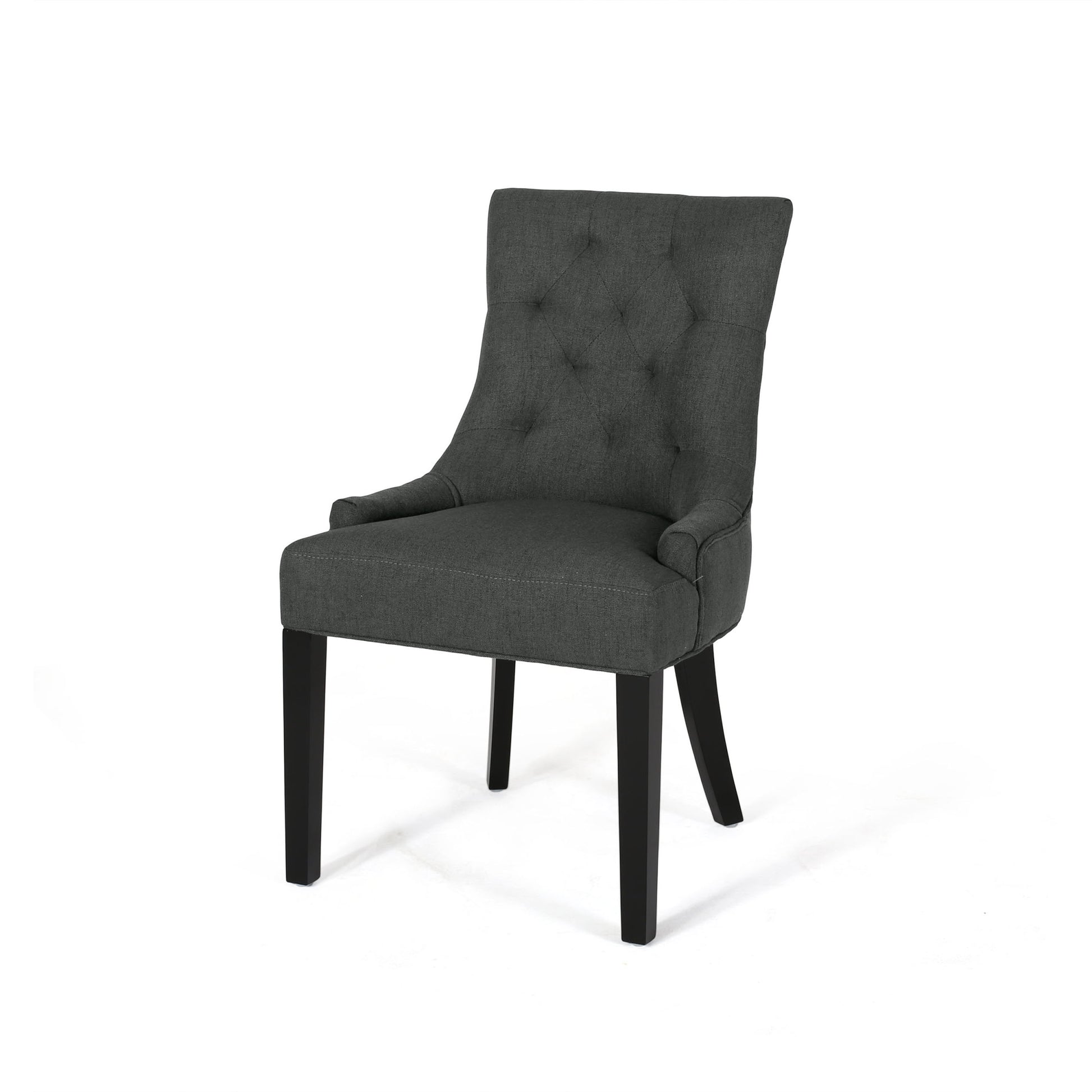 Cheney Dining Chair Kd Mp2 Set Of 2 Dark Gray Fabric