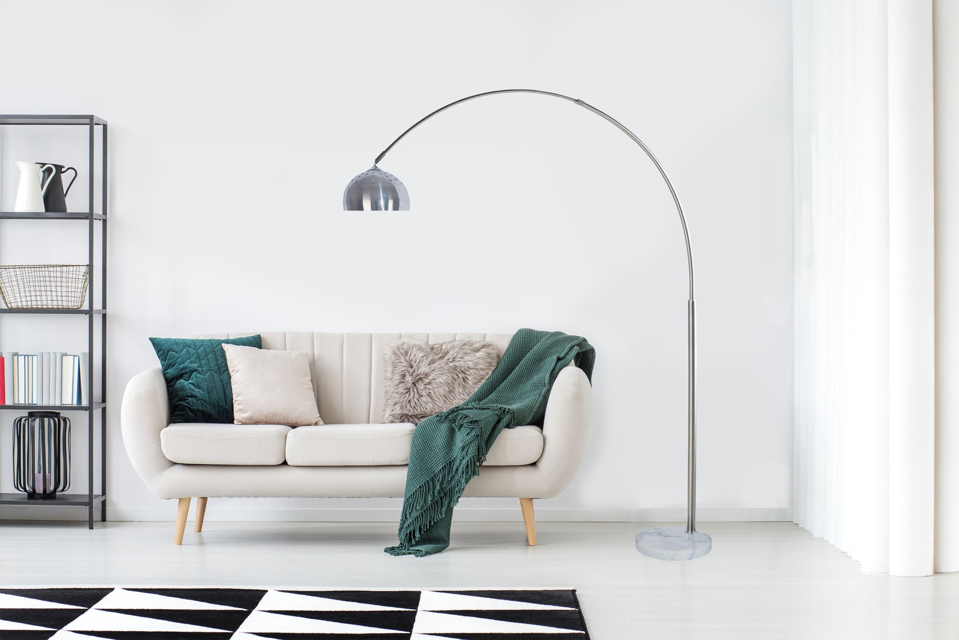 81"H Steel Modern Arch Floor Lamp Brushed Nickel Table&Floor Lamps Modern Led Living Room Metal Metal