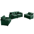 Luxurious And Sophisticated Sofa Set With Soft Cushions And Pillows, Sofa Set For Living Rooms And Clubs As Well As Home Theaters, Consisting Of Two Single Sofas And A 2 Seaters Sofas Ingreen Corduro Green Corduroy 4 Seat