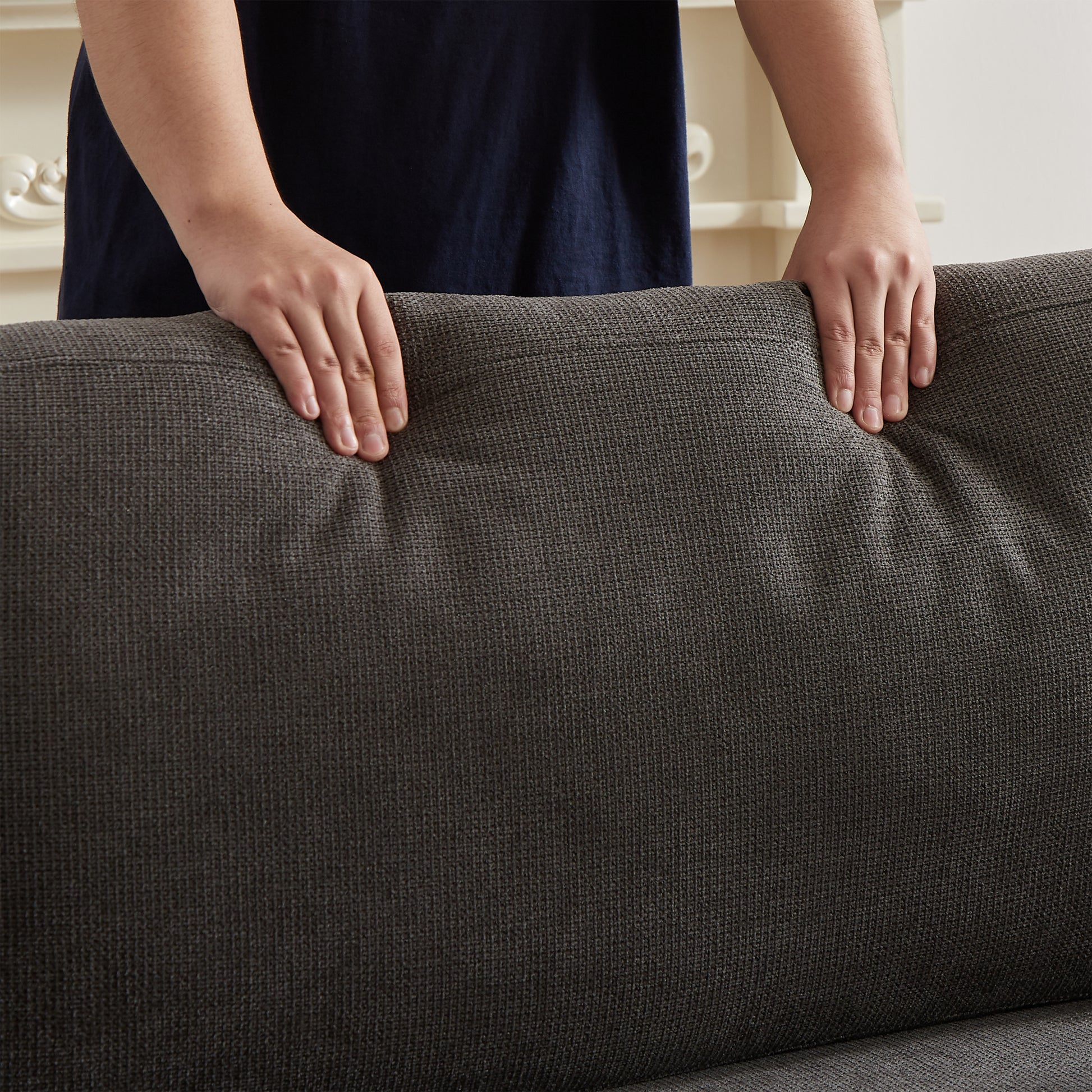 Fx 83.8" Convertible Sleeper Sofa Bed, 2 In 1 Pullout Sofa Bed, Polyester Sleeper Sofa Bed With Folding Mattress, Living Room Pullout Sofa Bed, Apartment Small Space Sofa Sleeper Gray Polyester Foam Fabric 3 Seat