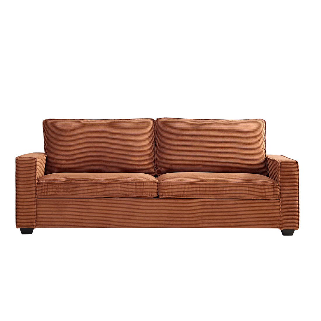 Corduroy Sofa, 87.4 Inch Modern Design Sofa With Cup Holder And Storage Bags, Deep Seat Sofa Couch,Comfy Couch For Living Room,Apartment,Brown Brown Corduroy 3 Seat