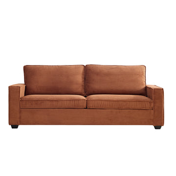 Corduroy Sofa, 87.4 Inch Modern Design Sofa With Cup Holder And Storage Bags, Deep Seat Sofa Couch,Comfy Couch For Living Room,Apartment,Brown Brown Corduroy 3 Seat
