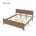 Wood Platform Bed Frame With Headboard, Mattress Foundation With Wood Slat Support, No Box Spring Needed, King Size, Walnut Box Spring Not Required King Walnut Wood Solid Wood Mdf