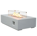 52 Inch Outdoor Concrete Propane Gas Rectangle Fire Pit Table In Antique White Color Antique White Garden & Outdoor American Design,Contemporary,Luxury,Modern Fiberglass Concrete