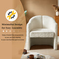 Mirod Stylish Curved Design, Comforting Embrace, Versatile Aesthetic, Dual Purpose Decorative Accent Chair, For Living Room,Bedroom And Study White Boucle