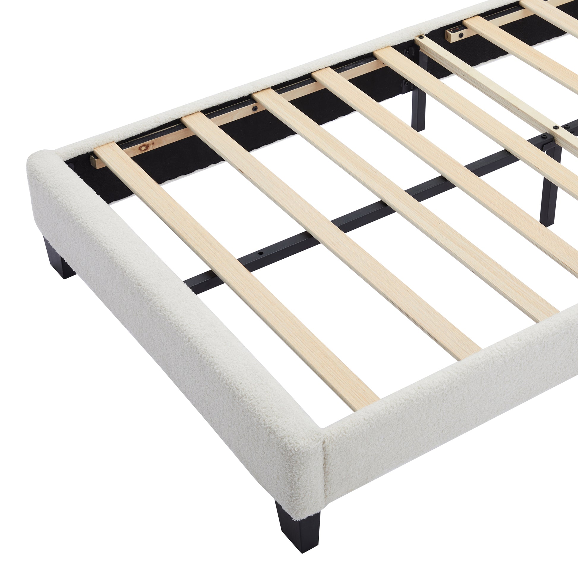 2 Pieces Bedroom Sets Twin Size Flower Shaped Upholstered Led Platform Bed With Storage Ottoman Sherpa Fabric, White Twin White 2 Piece Set Wood