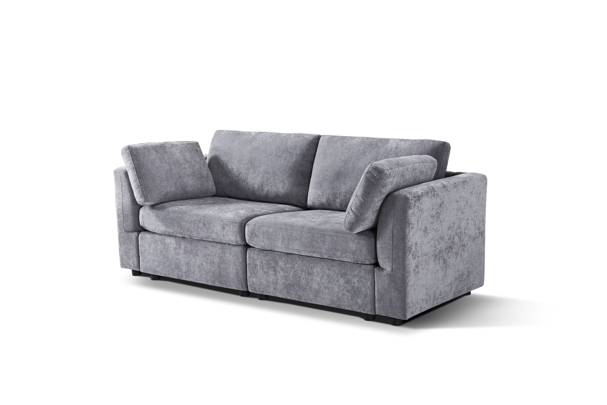 Modular Sofa Whitechenille Fabric, Simple And Grand, The Seat And Back Is Very Soft. This Is Also A Knock Down Sofa Grey Brown Chenille Wood Primary Living Space Medium Firm Light Duty Victorian Rectangle Acacia Rolled Arms Chenille 4 Seat