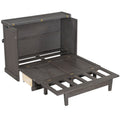 Solid Pine Murphy Bed Chest Cube Cabinet Bed With Charging Station And Large Storage Drawer For Home Office Or Small Room,Full,Gray Box Spring Not Required Full Gray Wood Gray Pine Murphy Solid Wood Mdf