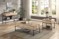 Oak And Sandy Black Coffee Table With Bottom Shelf Oak Primary Living Space Drawers Rectangular Paper Composite