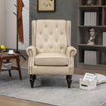 Coolmore Wood Frame Armchair, Modern Accent Chair Lounge Chair With Sturdy Wood Legs For Living Room Bedroom Camel Pu Camel Foam Pu Leather