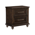 Solid Transitional Style Bedroom 1Pc Nightstand Of 2 Drawers Traditional Framing Driftwood Charcoal Finish Wooden Furniture Brown Mix 2 Drawers Bedside Cabinet Bedroom Transitional Wood