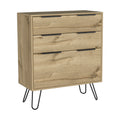 Augusta Dresser, Hairpin Legs, Three Drawers, Superior Top Light Oak Beige Bedroom Modern Particle Board Particle Board