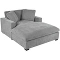 Mirod 53.5''*70.9'' Oversized Chaise, Lounge Chair Classic Design, Soft Fabric, Easy Assembly, Durable Frame With Solid Wood Legs Gray Polyester 1 Seat