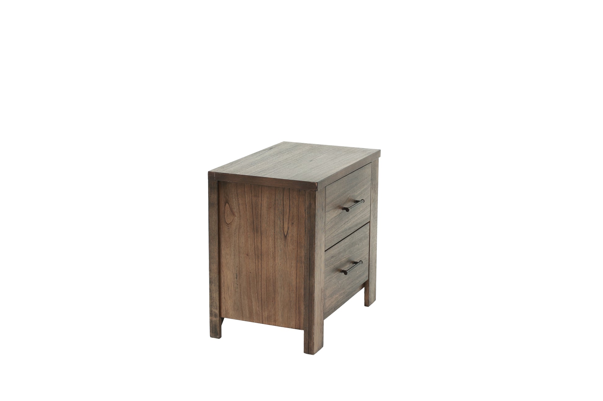 Oak Finish 1Pc Nightstand Wooden Bedside Table 2X Drawers Storage Bedroom Furniture Oak 2 Drawers Bedroom Bedside Cabinet Contemporary,Modern,Transitional Rubberwood Easy Assembly Oak Particle Board