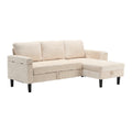 United Sectional Sofa Reversible Sectional Sleeper Sectional Sofa With Storage Chaise Beige Chenille