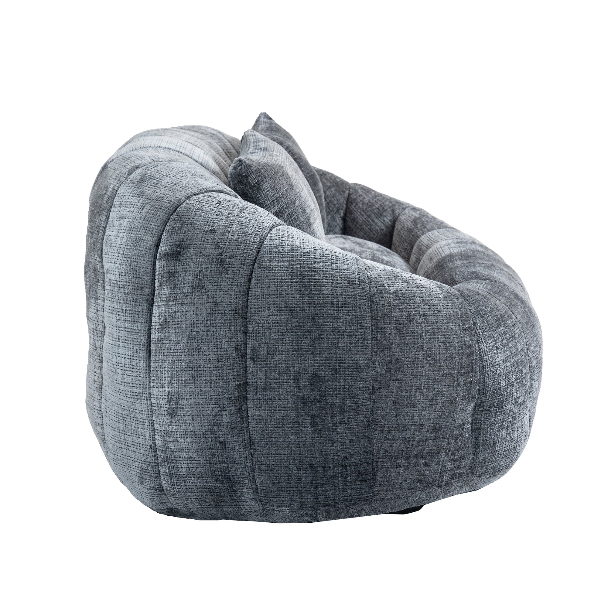Coolmore Bean Bag Sofa Lazy Sofa Durable Comfort Lounger High Back Bean Bag Chair Couch For Adults And Kids, Indoor & Outdoor, Accent Floor Soft Lounge Chair Gray Chenille Gray Foam Chenille 2 Seat