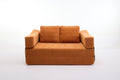 Modern Minimalist Sofa, Fold Out Sofa Bed, Convertible Chair Floor Couch & Sleeping Mattress For Living Room, Bedroom, Apartment, Removable Backrest, Orange Orange Chenille Soft Vintage Chenille 2 Seat