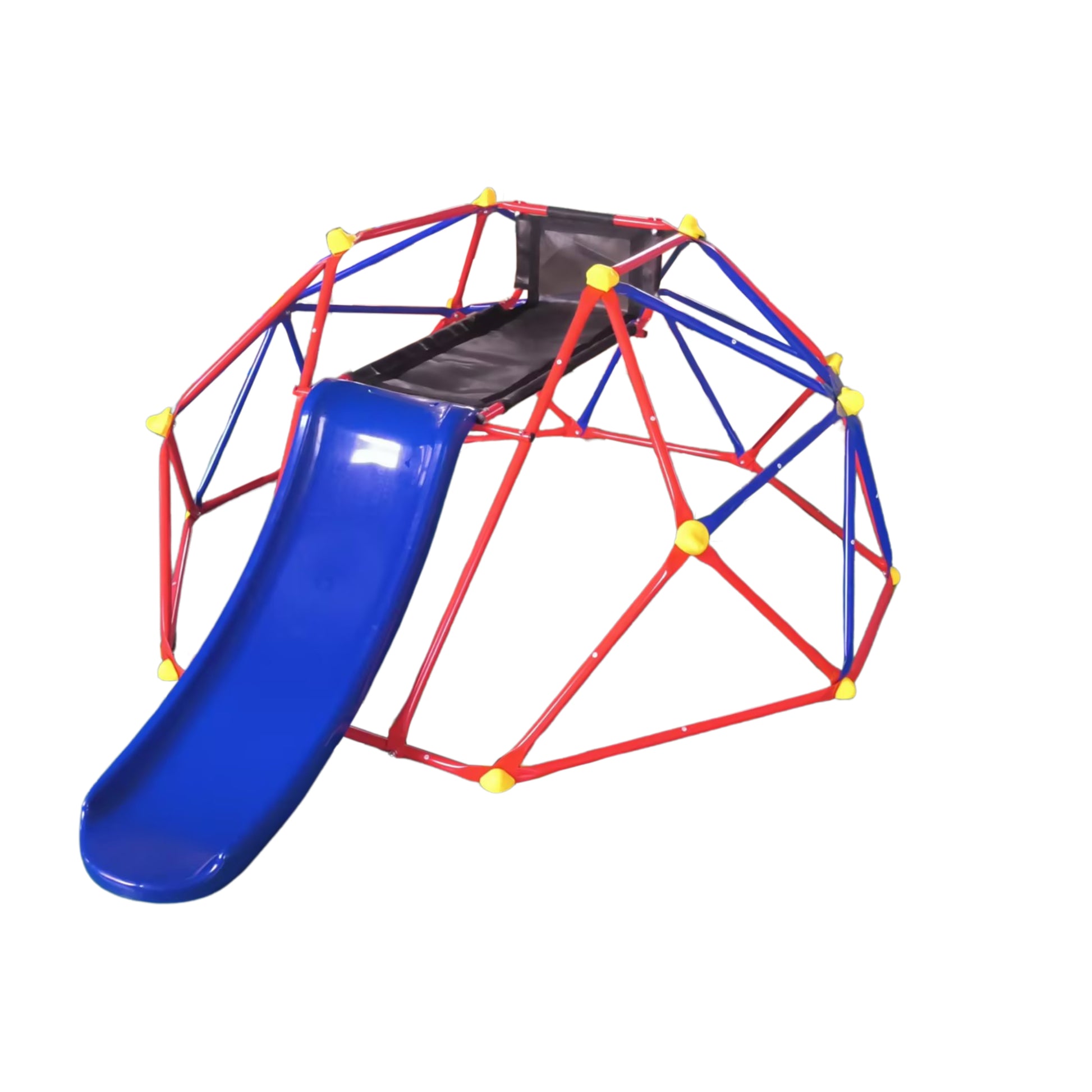 Xcf007 6Ft Dome Climber With 1.2M Slide For Age 3 Climber With Climbing Stones Blue Red Metal